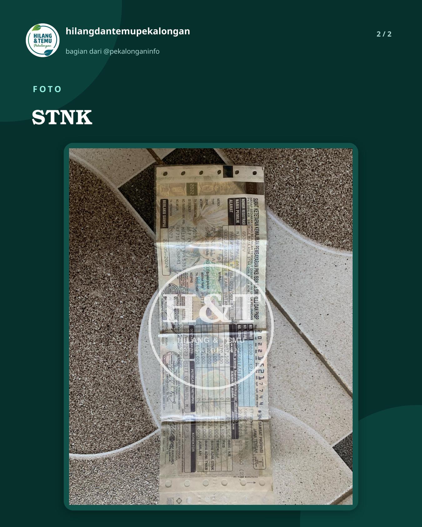 Slide 2 laporan STNK