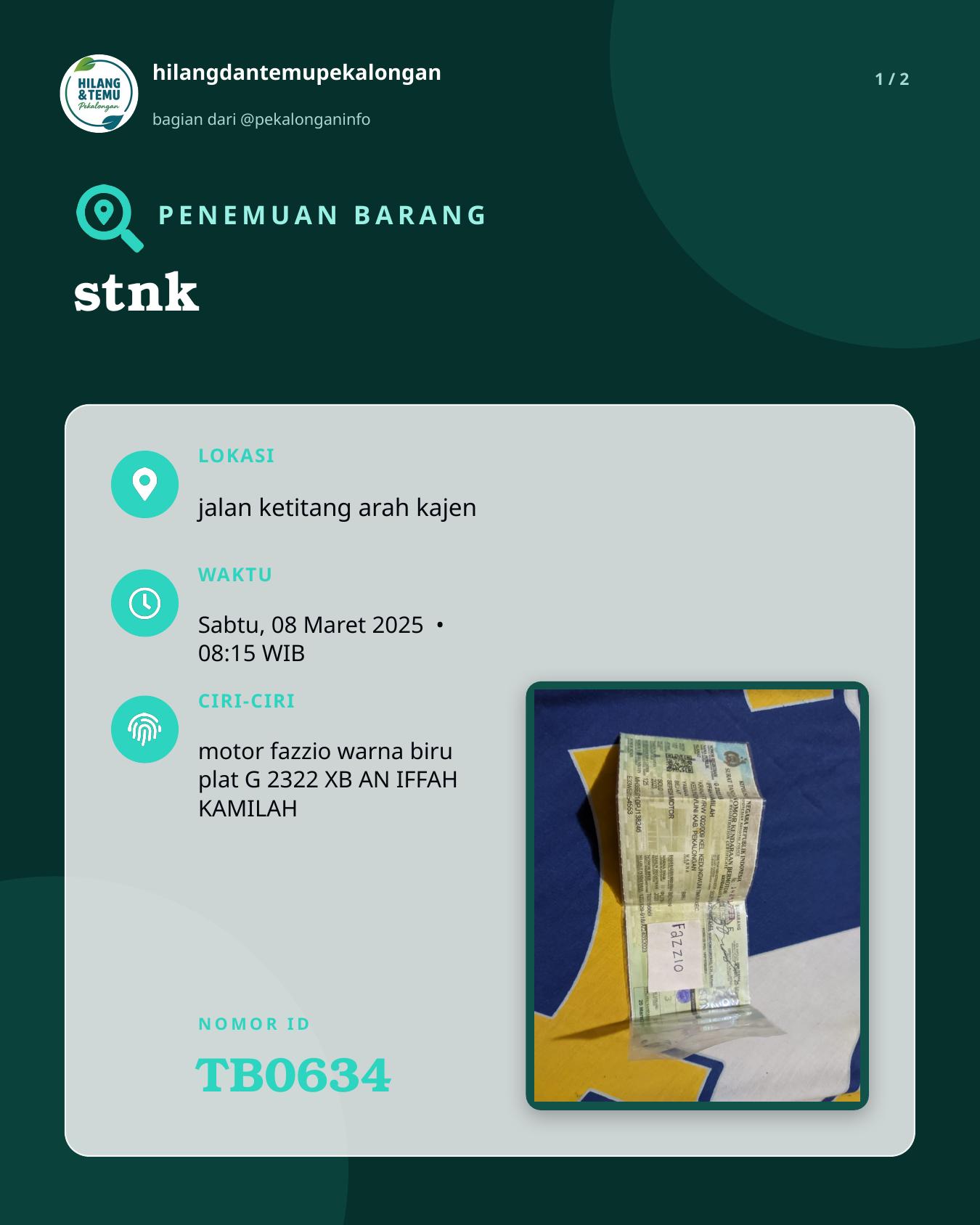 Slide 1 laporan stnk