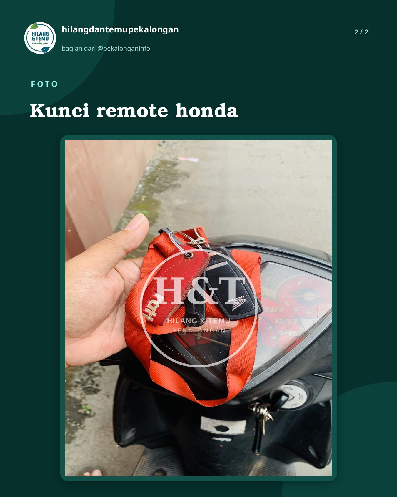 Slide 2 laporan Kunci remote honda