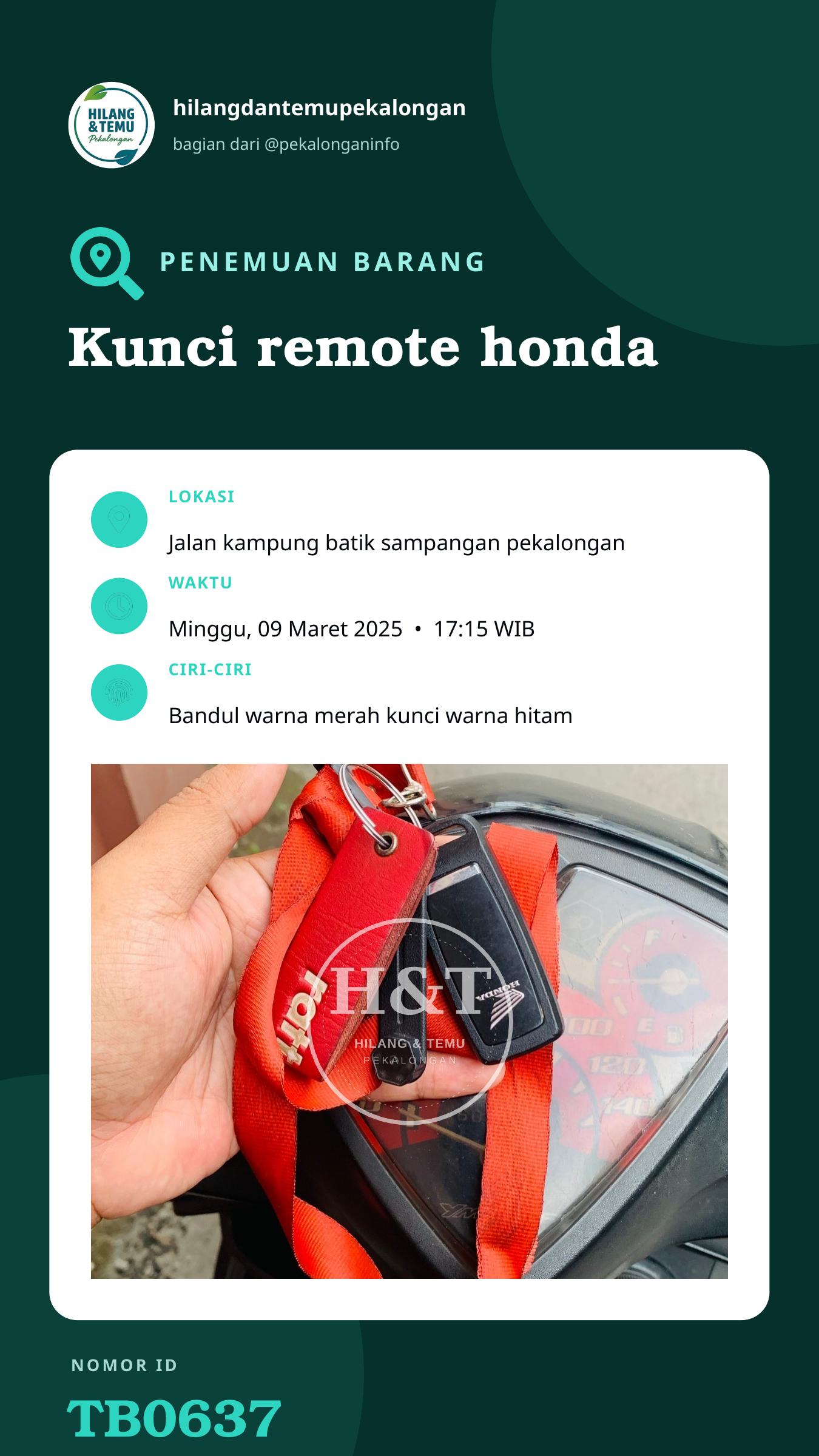 Story 9:16 laporan Kunci remote honda