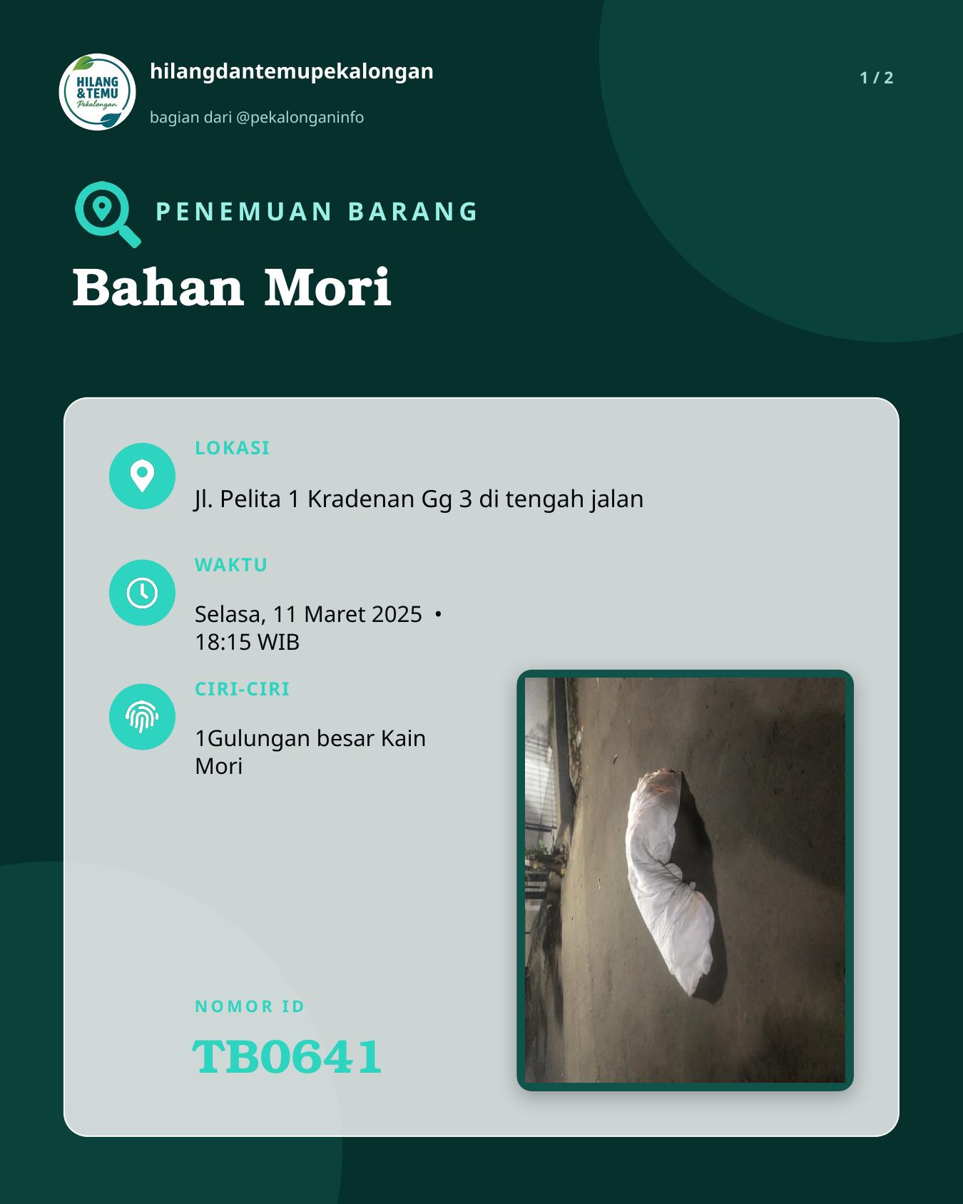 Slide 1 laporan Bahan Mori