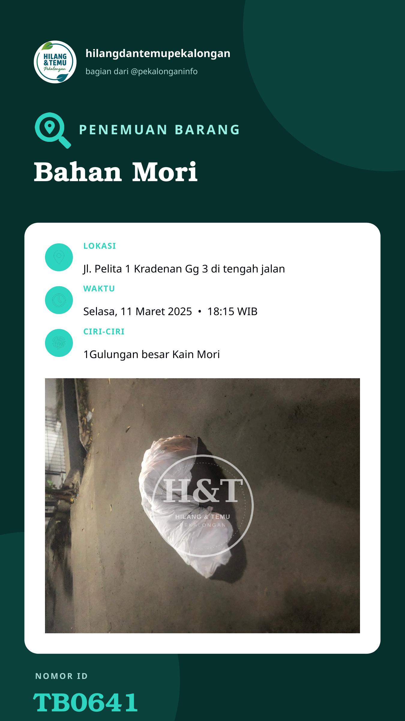 Story 9:16 laporan Bahan Mori
