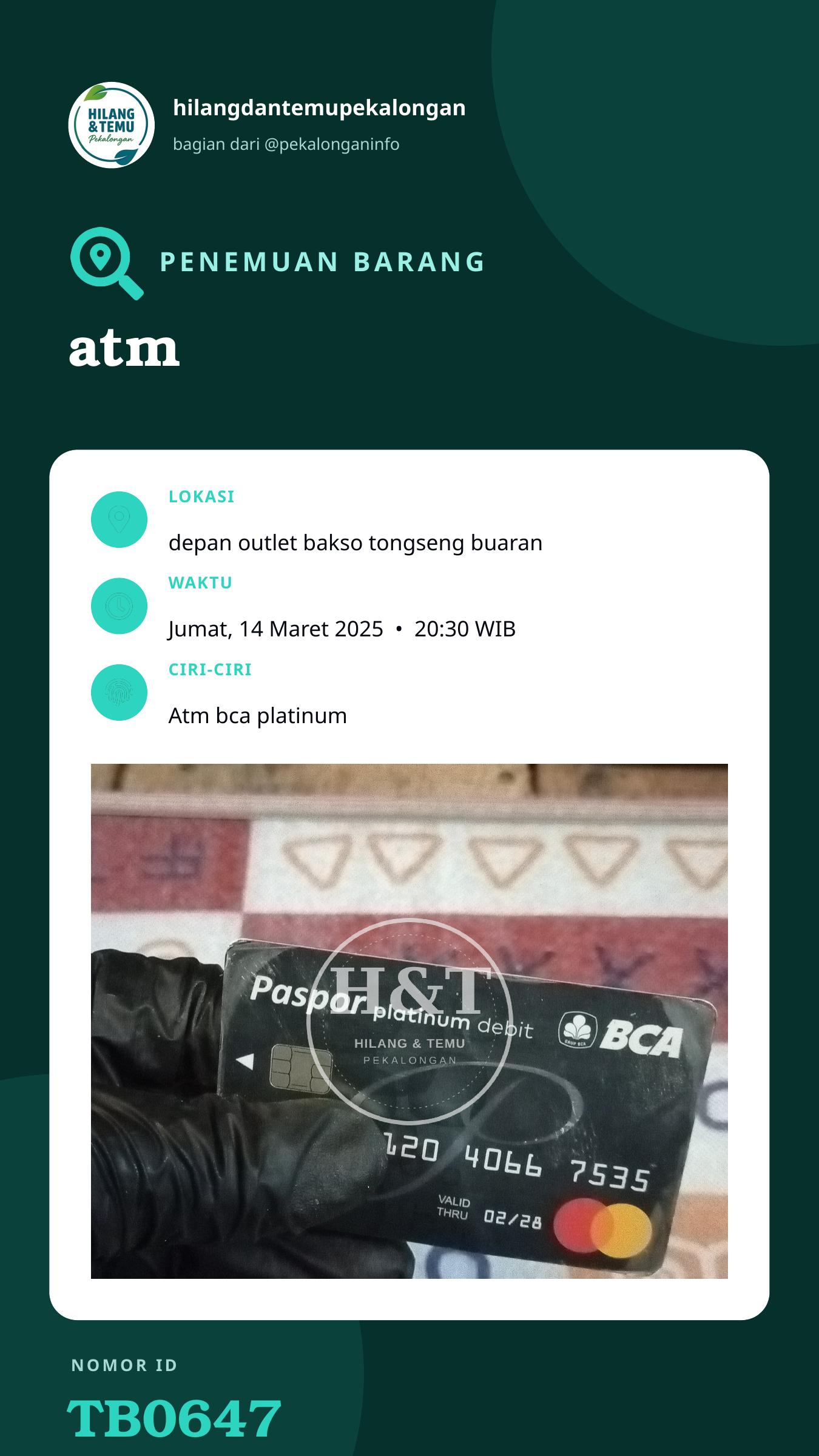 Story 9:16 laporan atm