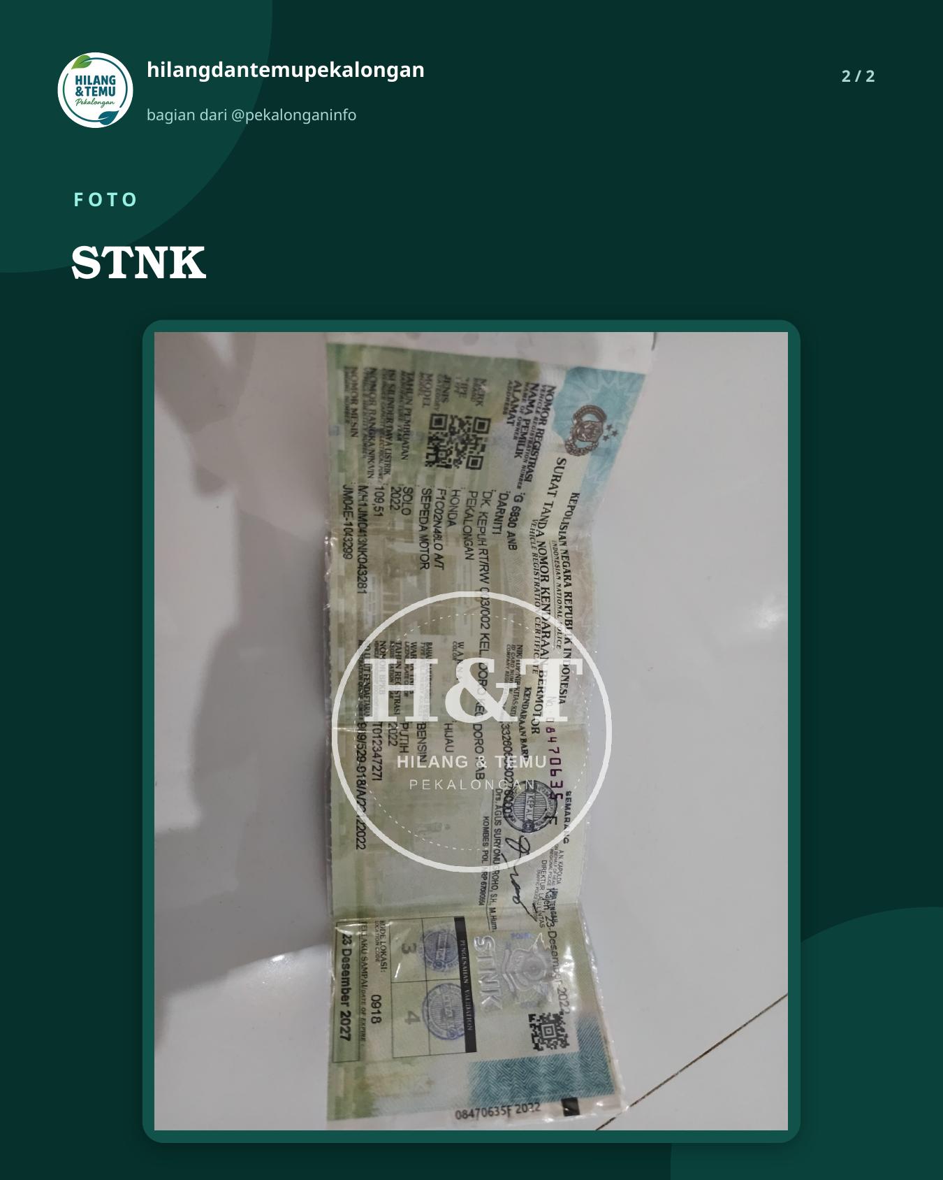 Slide 2 laporan STNK
