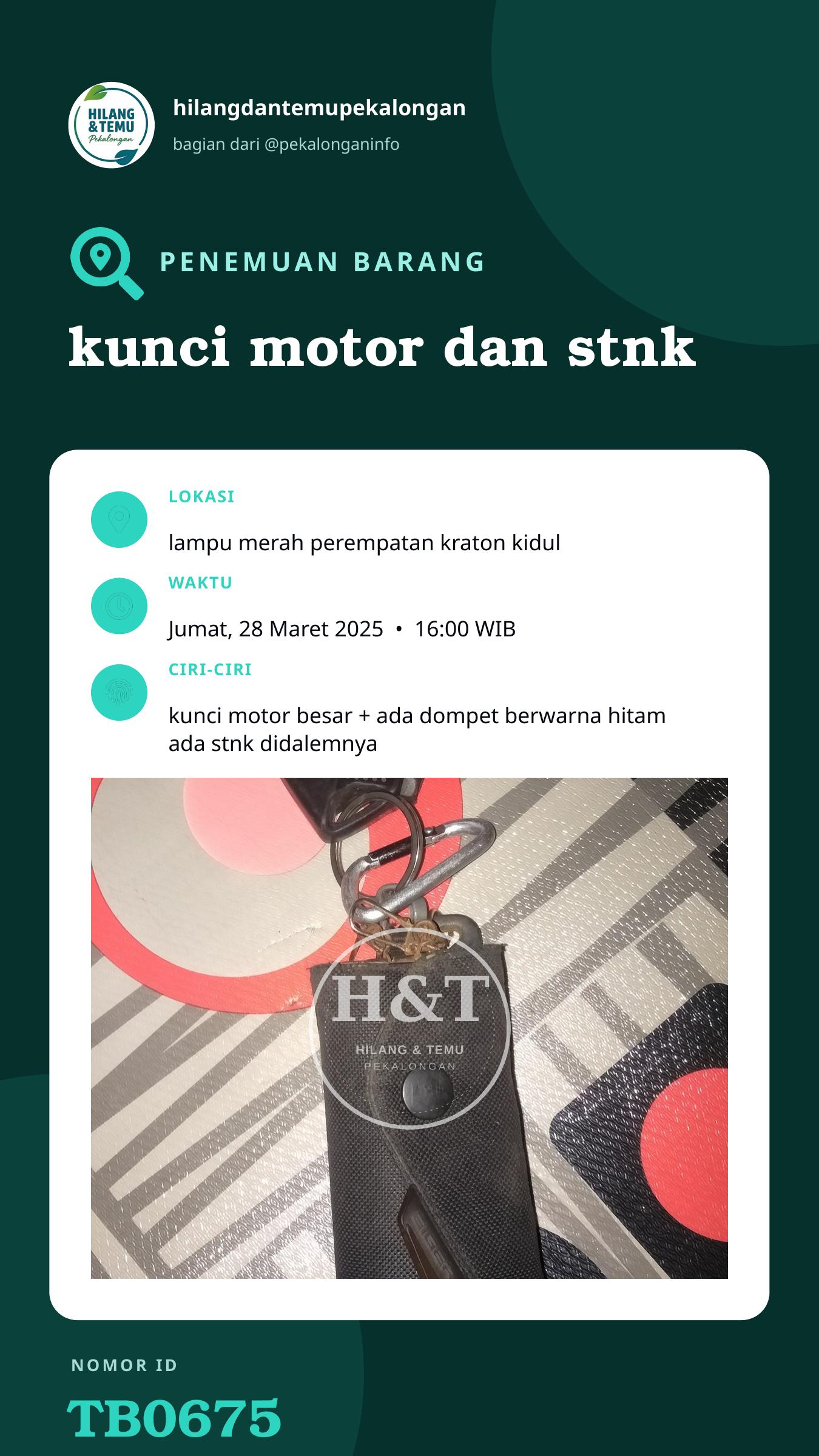 Story 9:16 laporan kunci motor dan stnk