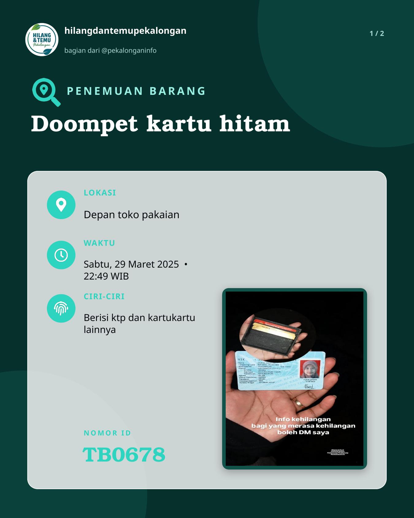 Slide 1 laporan Doompet kartu hitam
