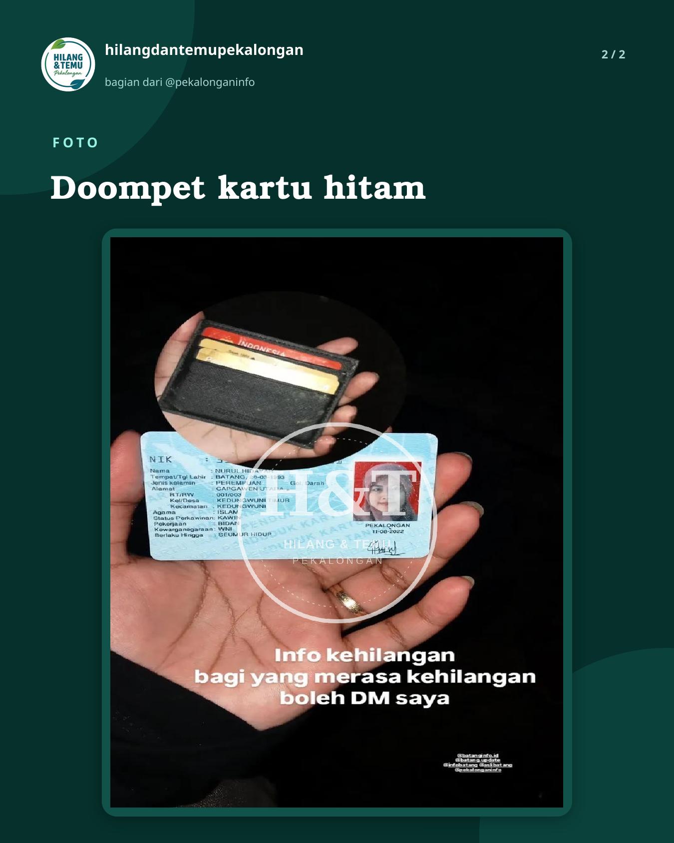 Slide 2 laporan Doompet kartu hitam