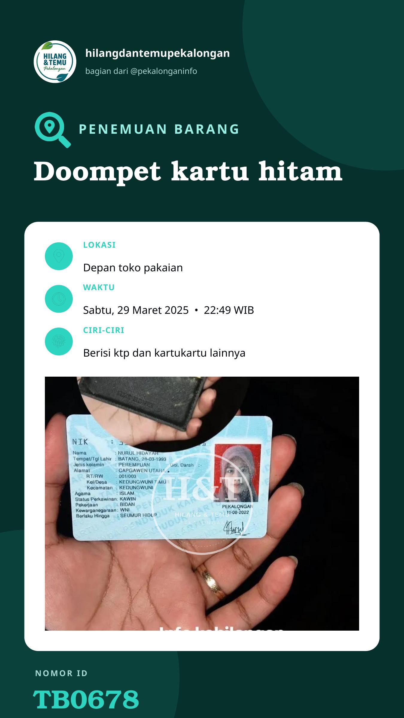 Story 9:16 laporan Doompet kartu hitam
