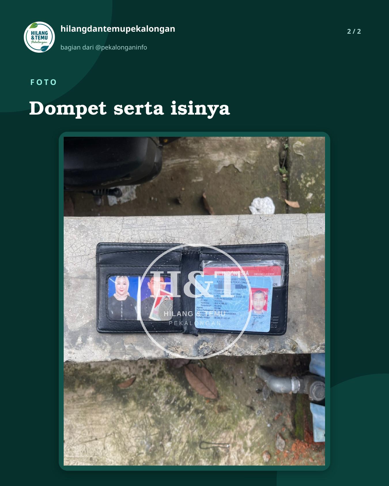 Slide 2 laporan Dompet serta isinya