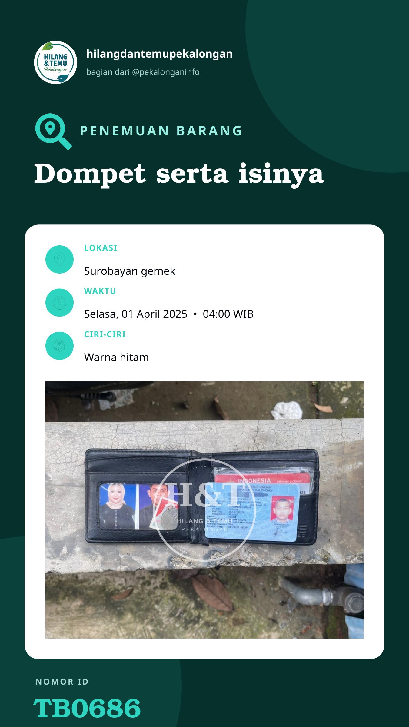 Story 9:16 laporan Dompet serta isinya