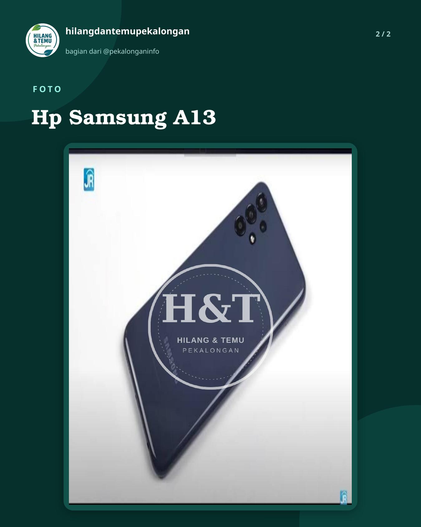 Slide 2 laporan Hp Samsung A13