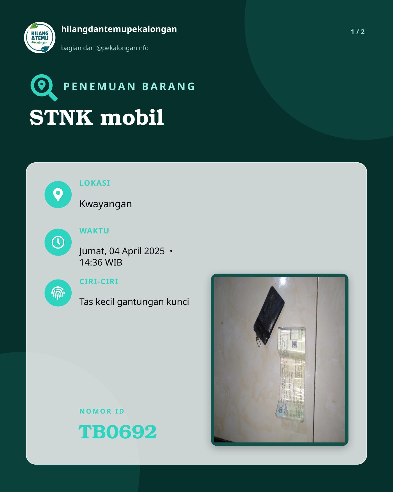 Slide 1 laporan STNK mobil
