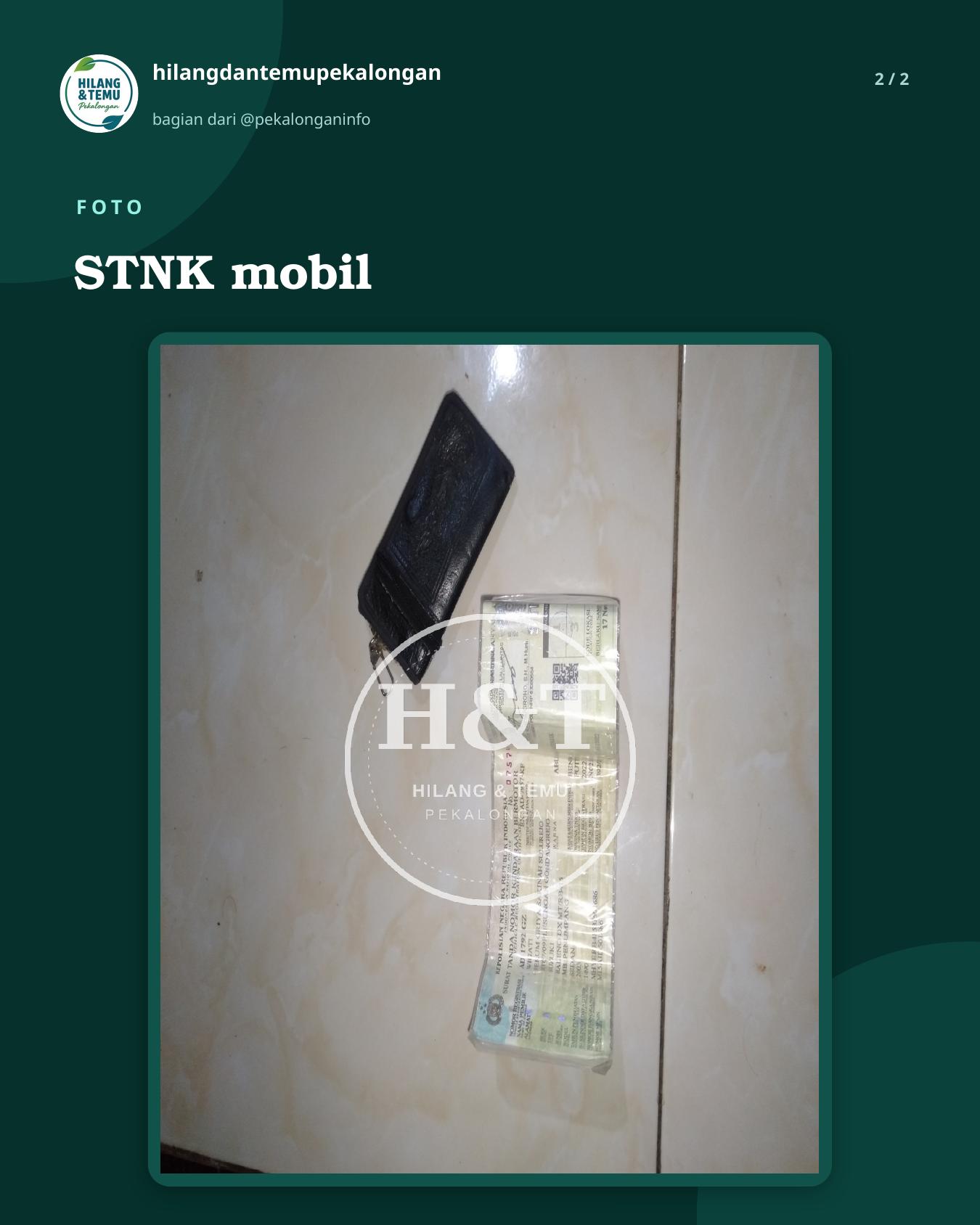 Slide 2 laporan STNK mobil