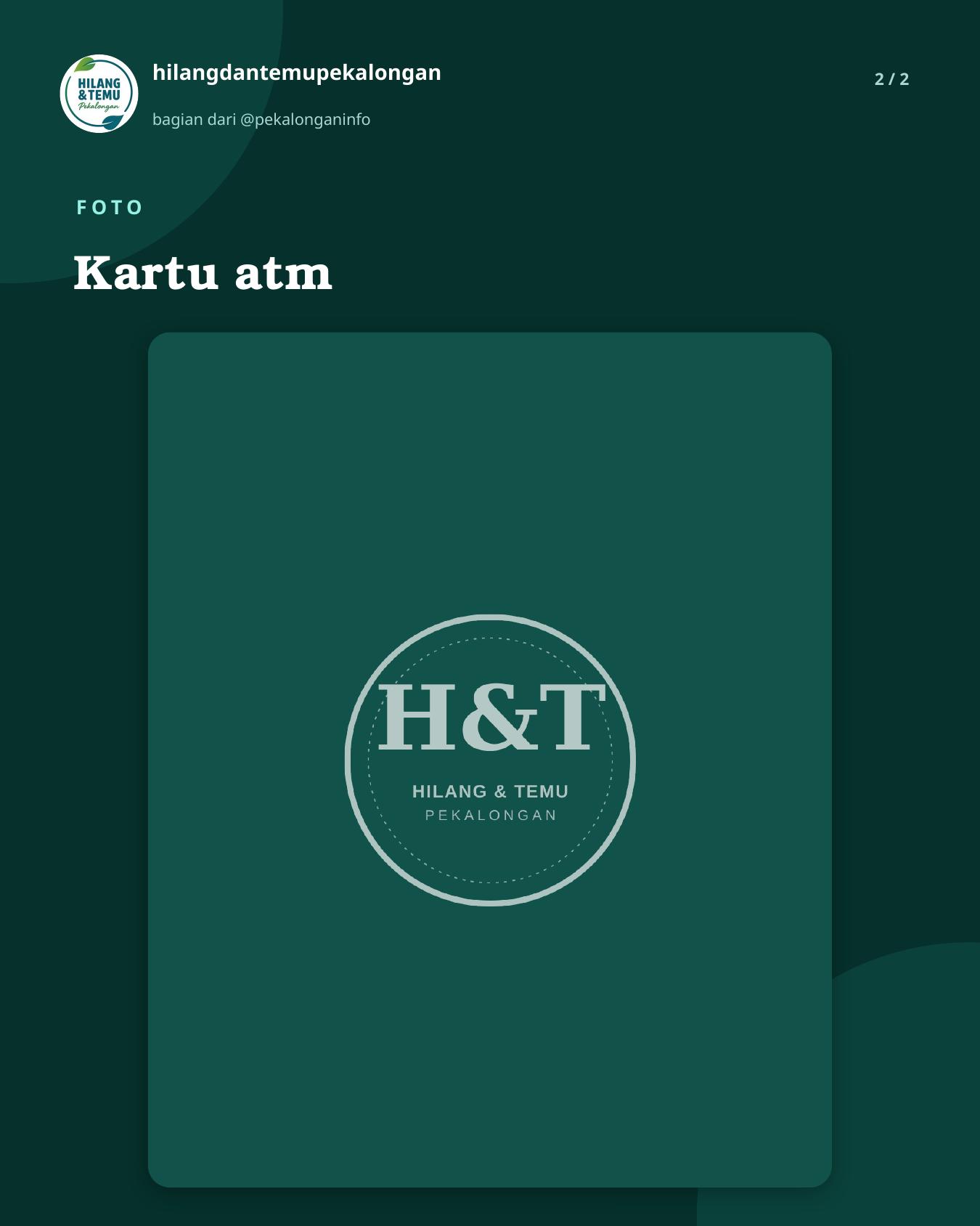 Slide 2 laporan Kartu atm