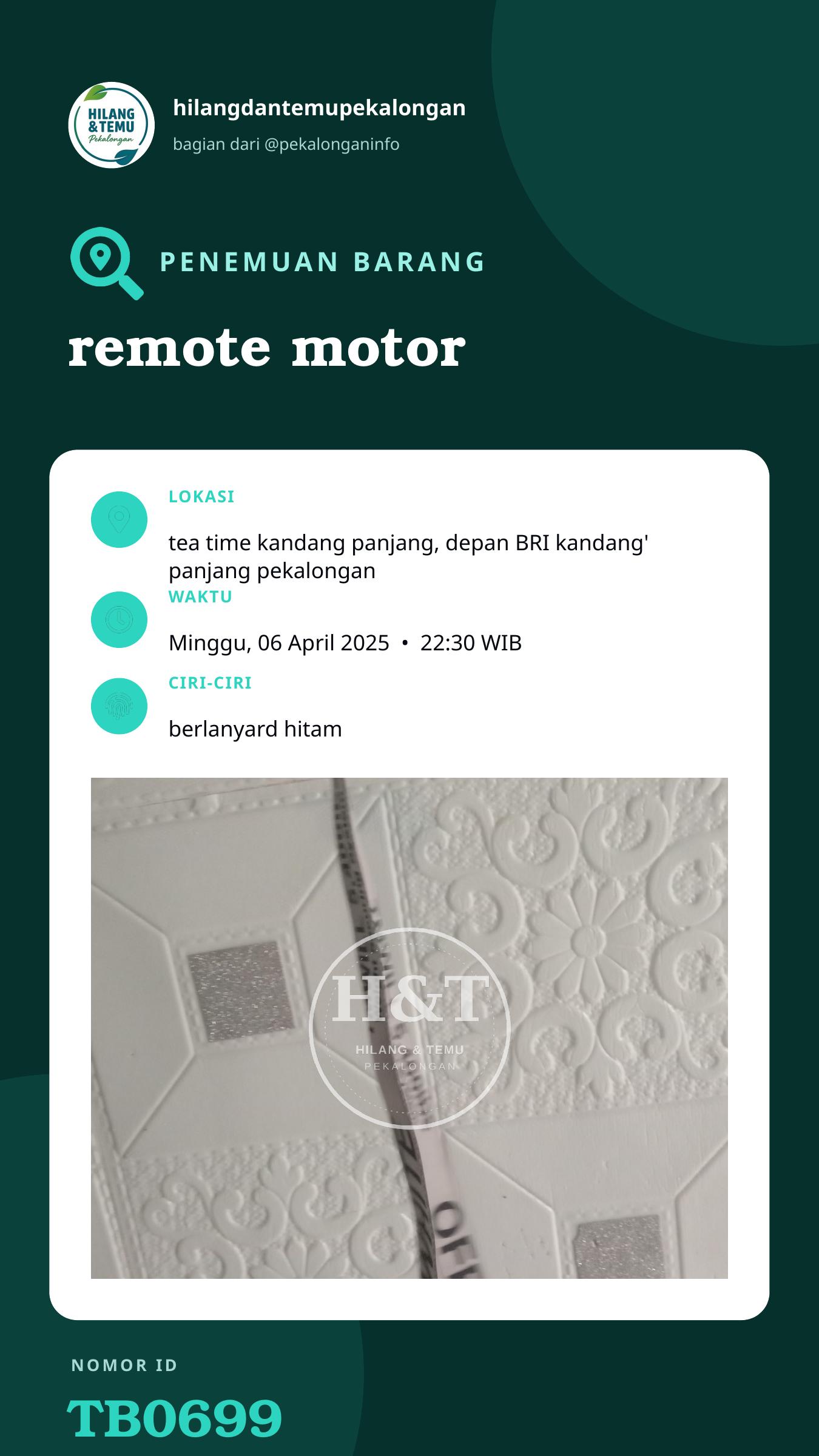 Story 9:16 laporan remote motor