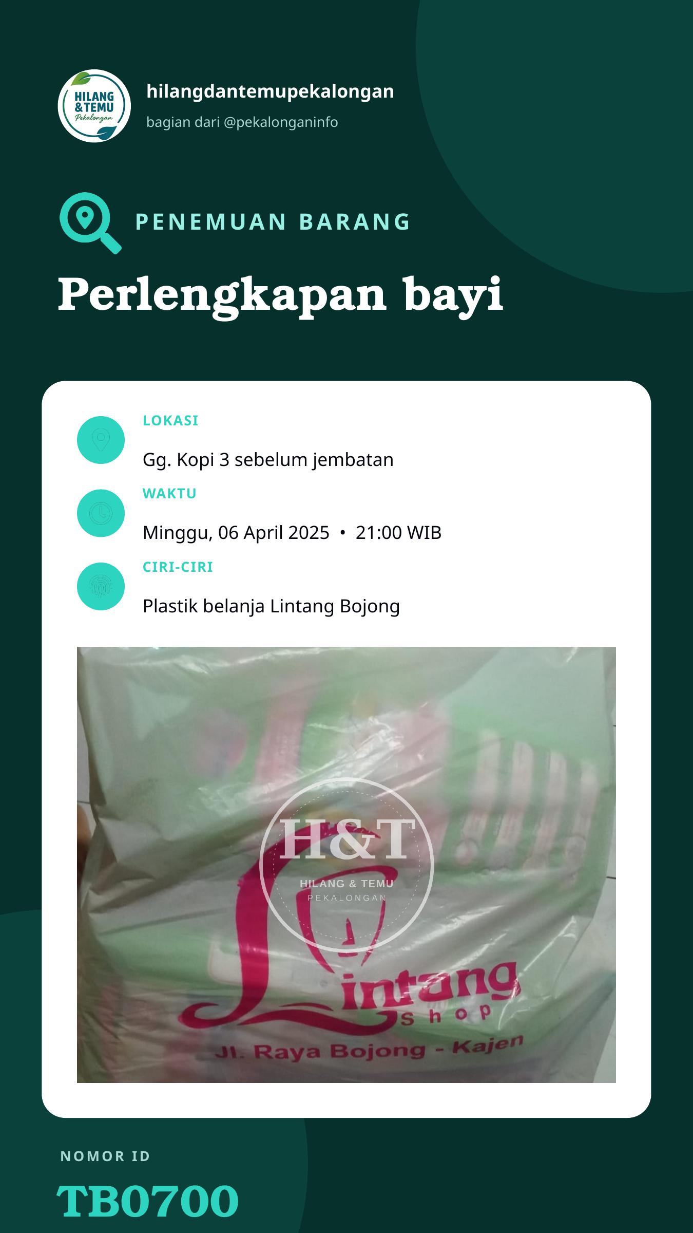 Story 9:16 laporan Perlengkapan bayi