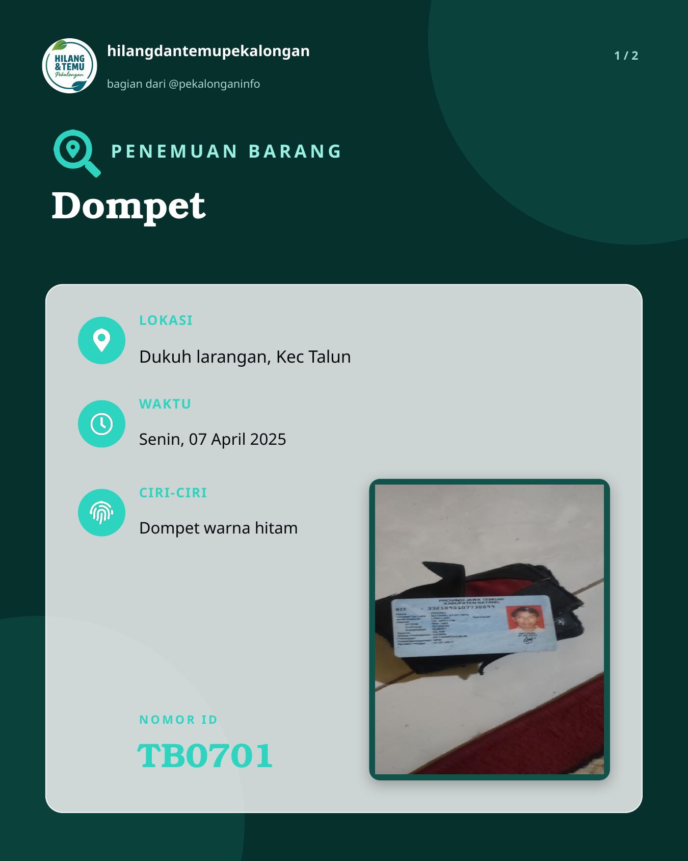 Slide 1 laporan Dompet