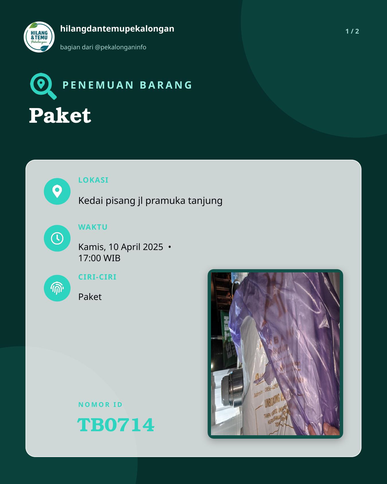 Slide 1 laporan Paket