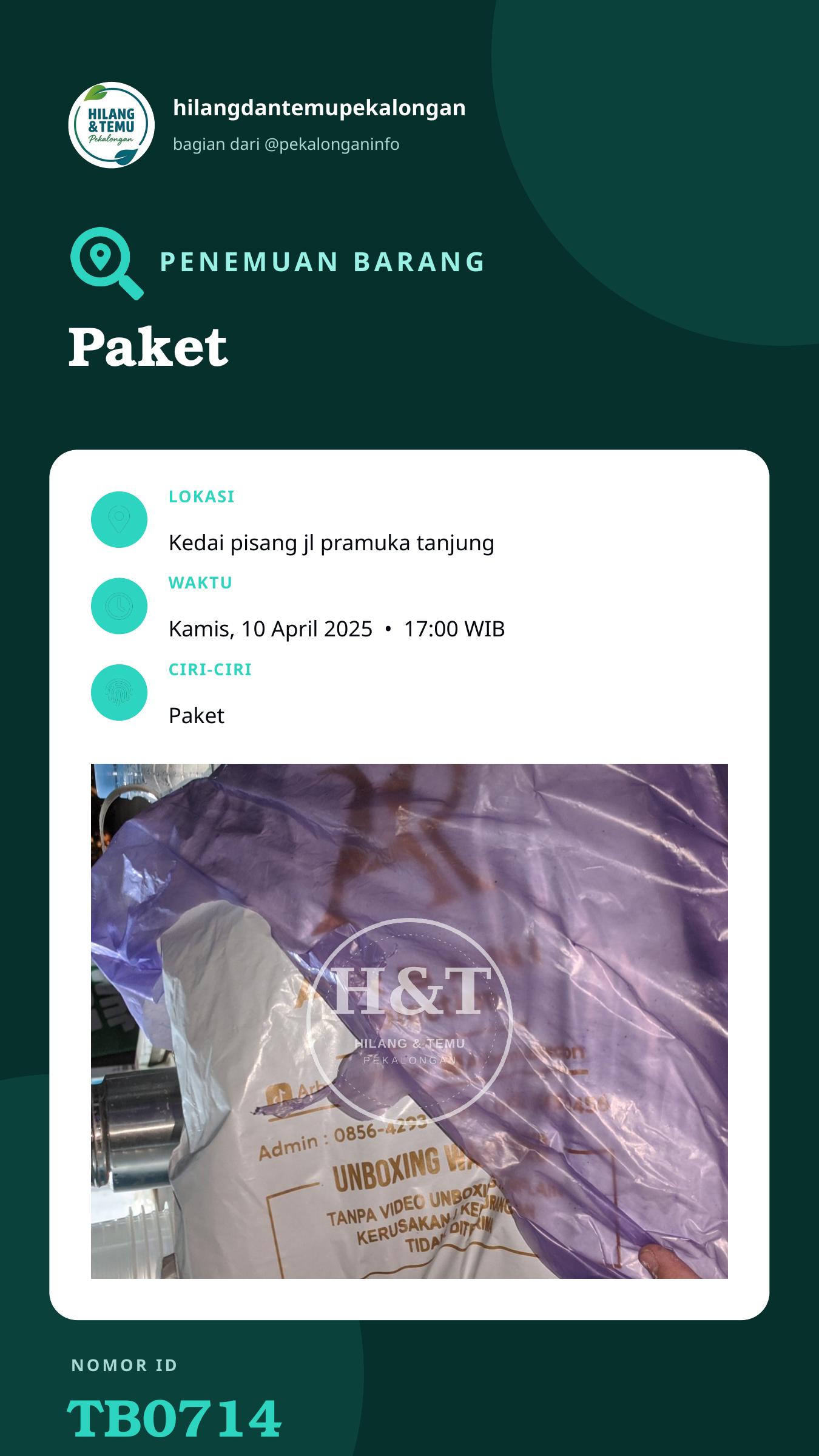 Story 9:16 laporan Paket