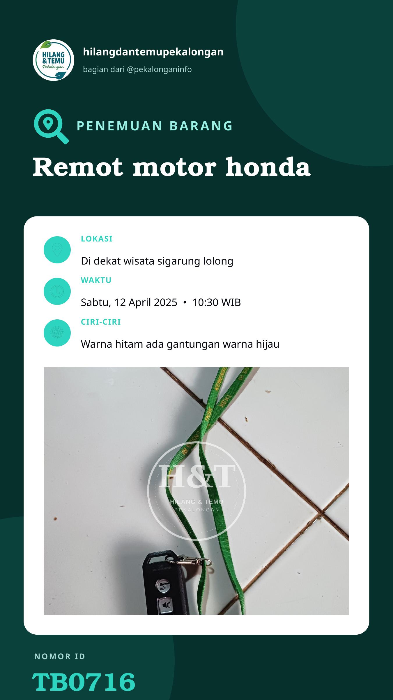 Story 9:16 laporan Remot motor honda