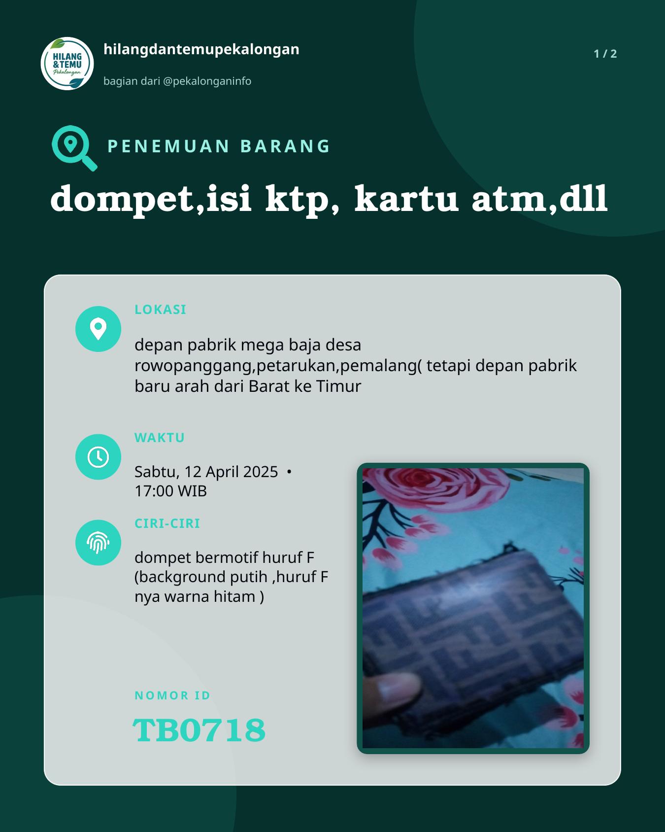 Slide 1 laporan dompet,isi ktp, kartu atm,dll