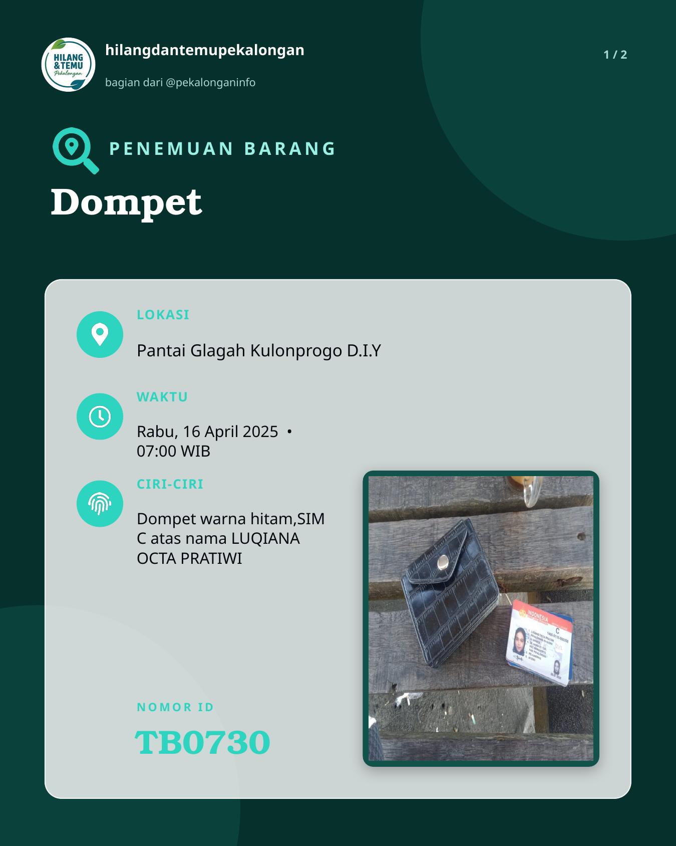Slide 1 laporan Dompet