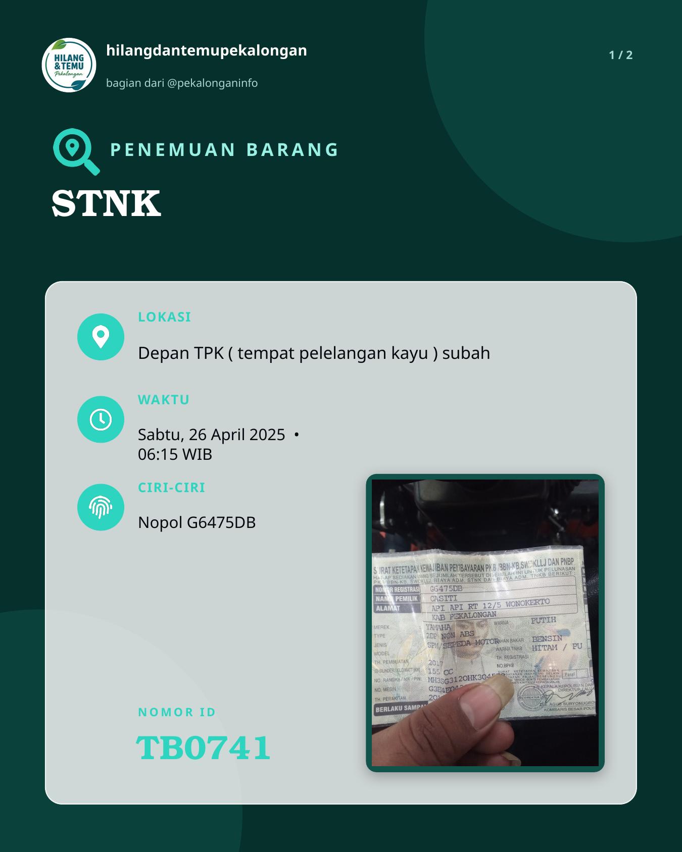 Slide 1 laporan STNK