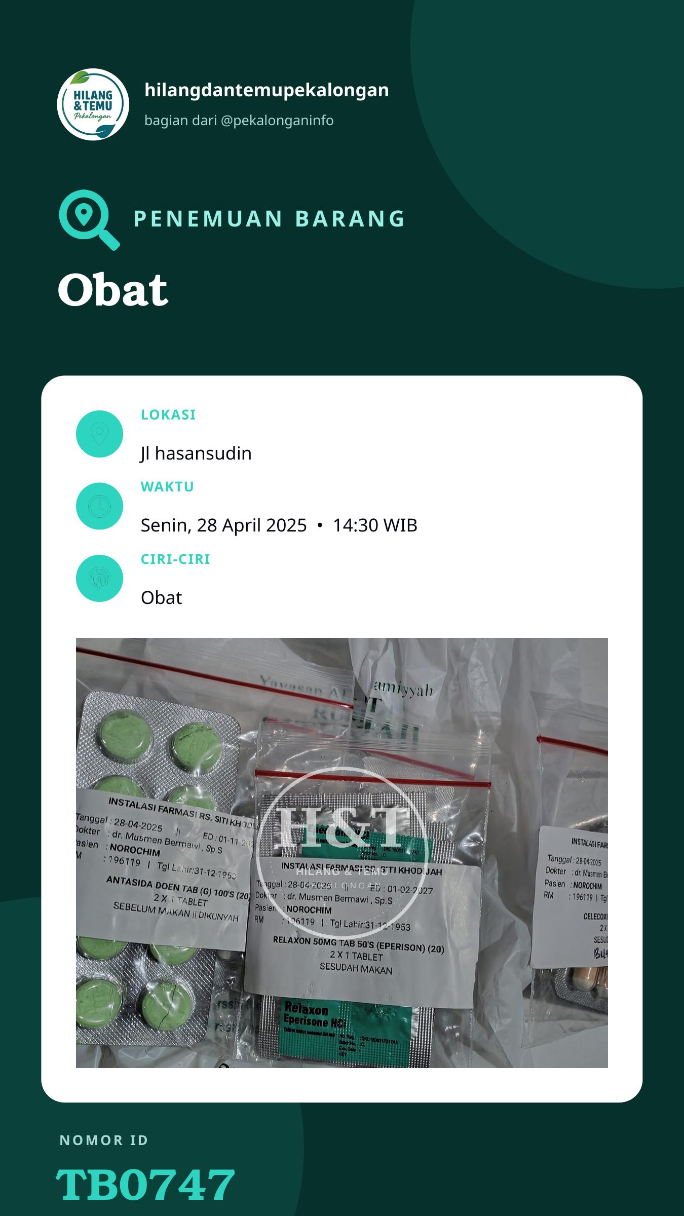 Story 9:16 laporan Obat