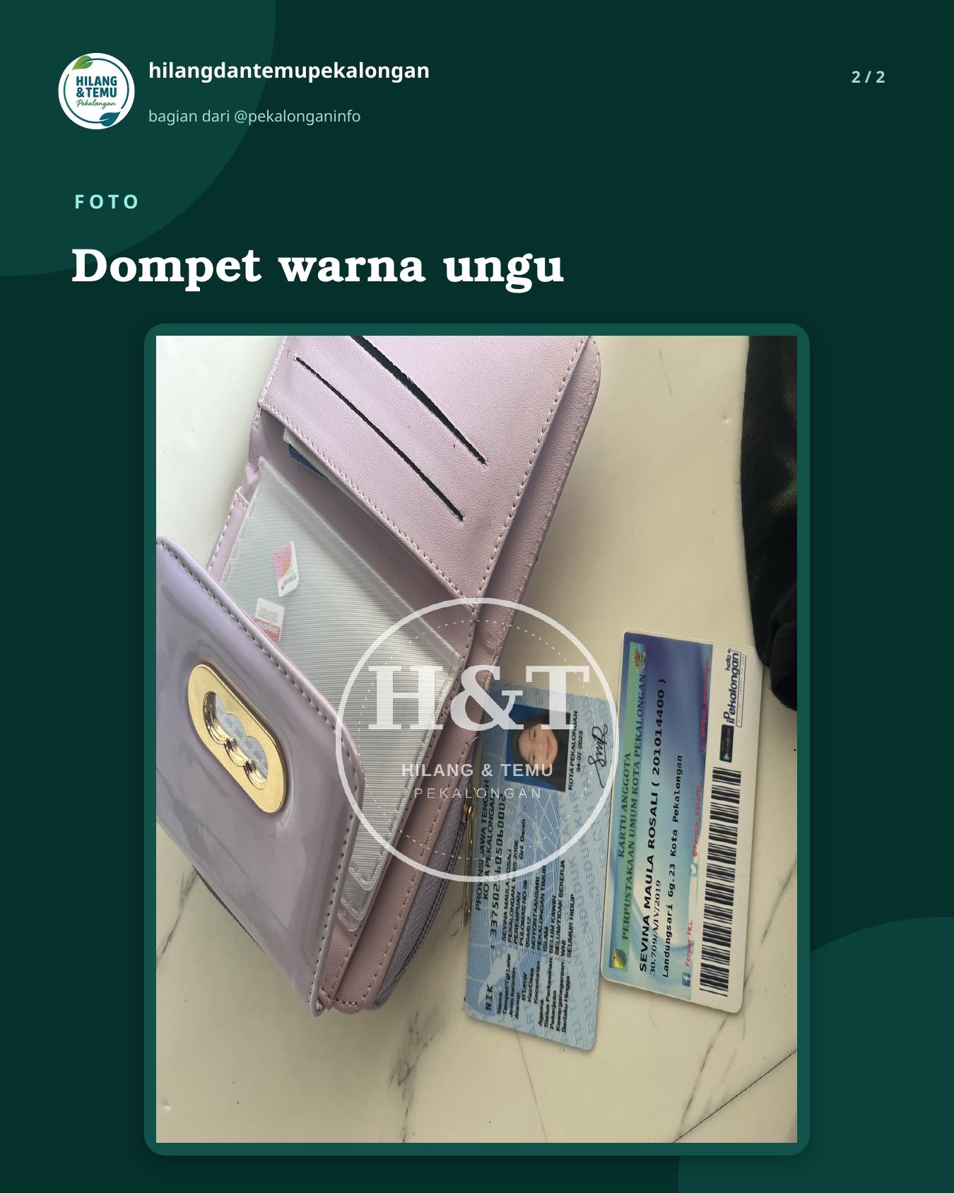 Slide 2 laporan Dompet warna ungu