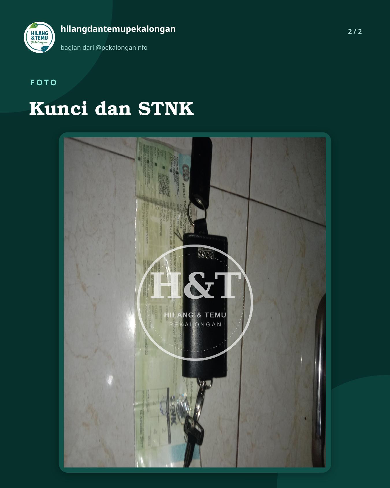 Slide 2 laporan Kunci dan STNK