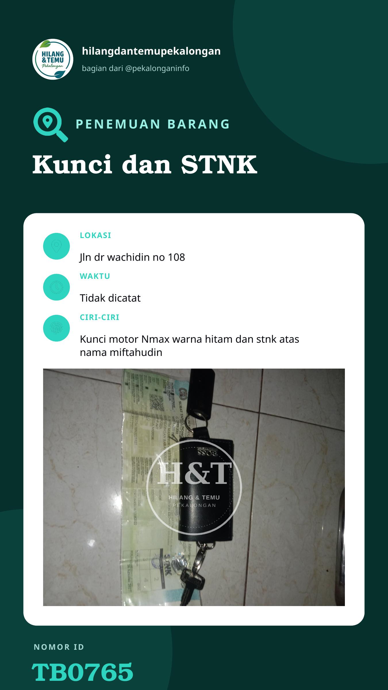 Story 9:16 laporan Kunci dan STNK
