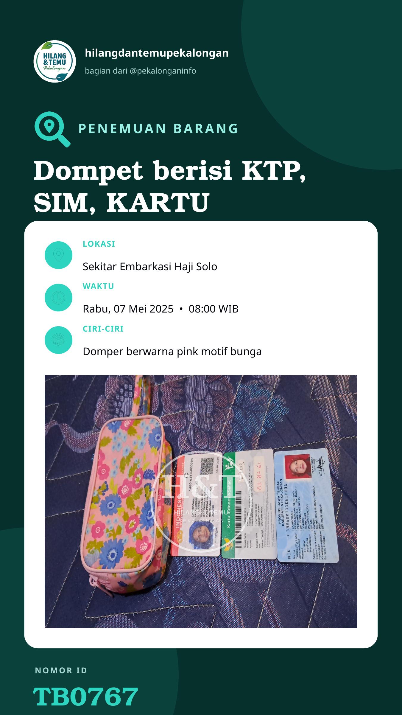 Story 9:16 laporan Dompet berisi KTP, SIM, KARTU BPJS