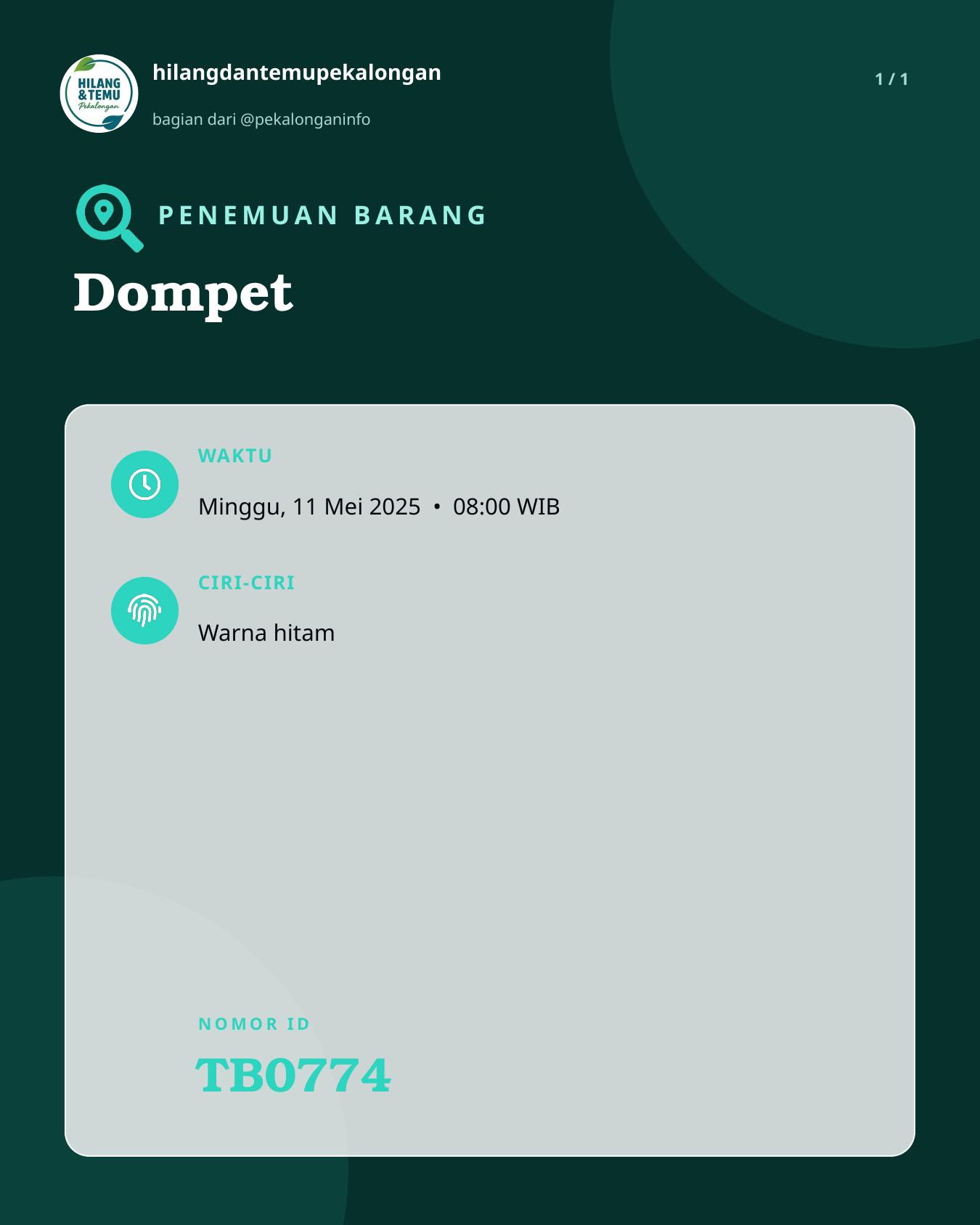 Slide laporan Dompet (TB0774)
