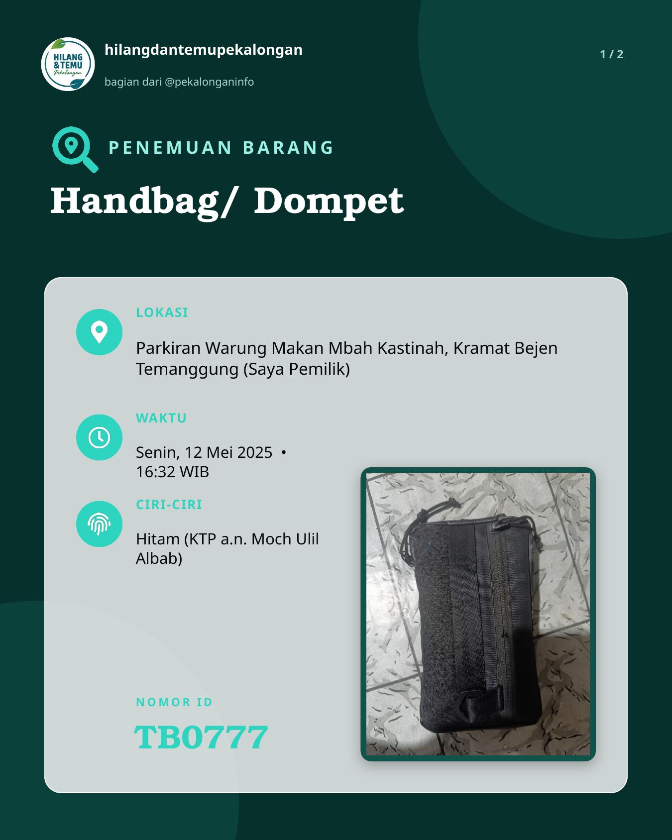 Slide 1 laporan Handbag/ Dompet