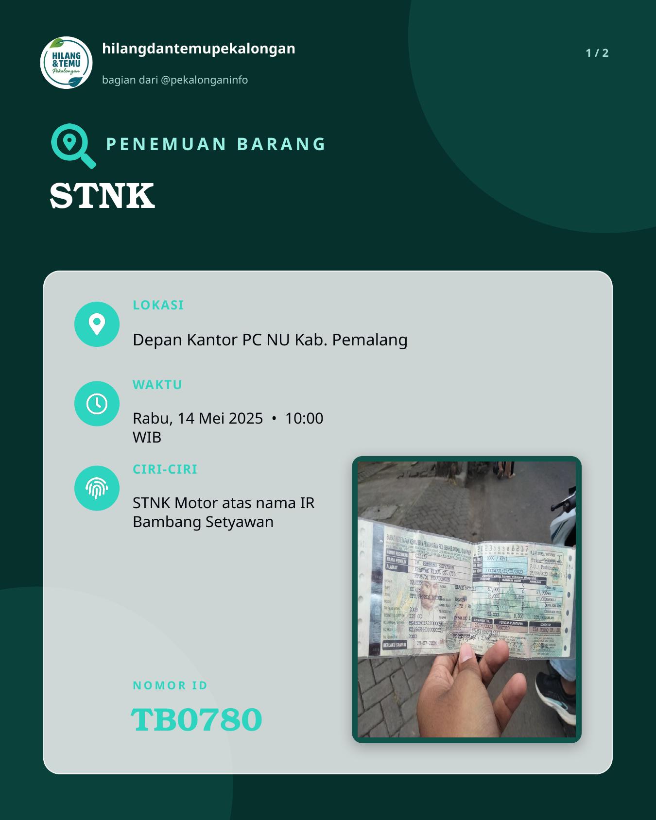 Slide 1 laporan STNK