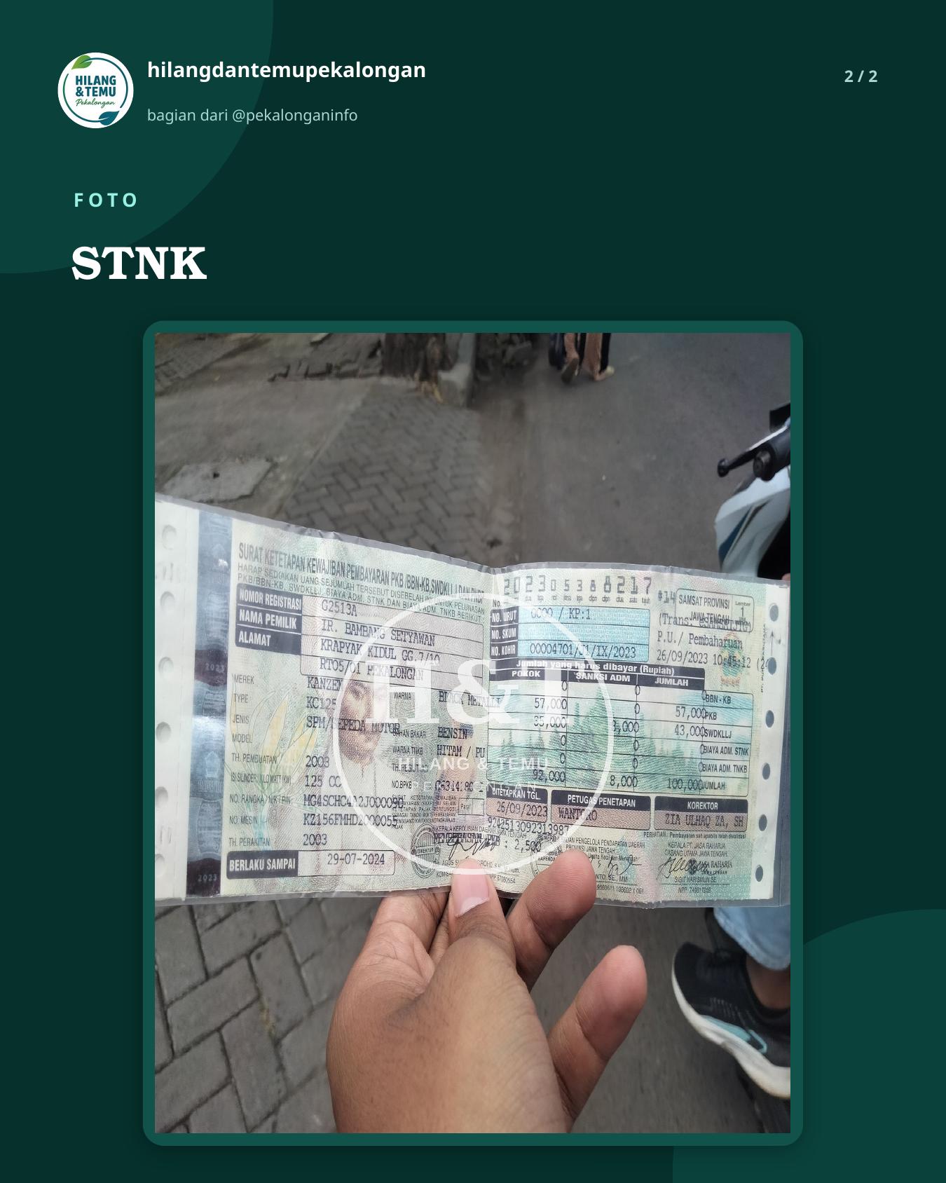 Slide 2 laporan STNK