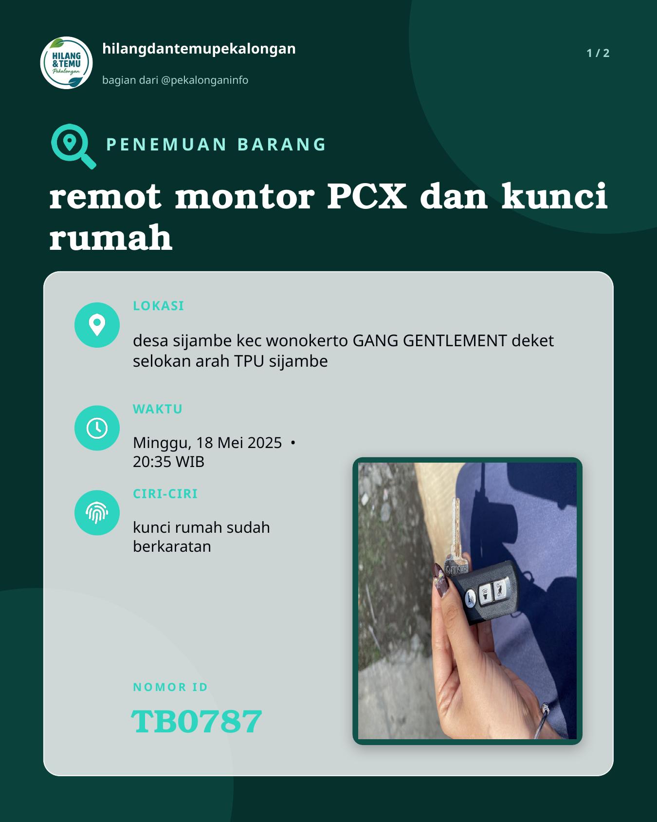 Slide 1 laporan remot montor PCX dan kunci rumah
