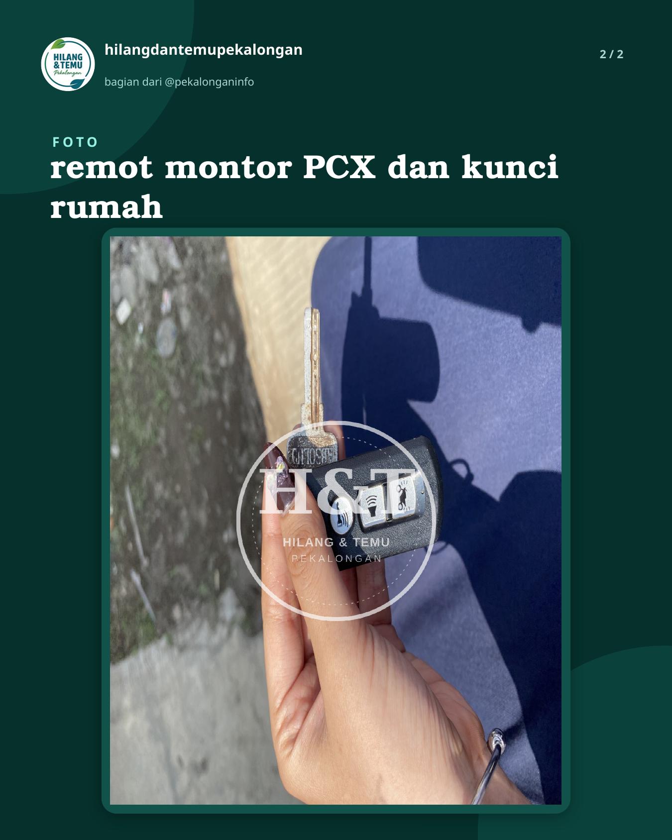 Slide 2 laporan remot montor PCX dan kunci rumah
