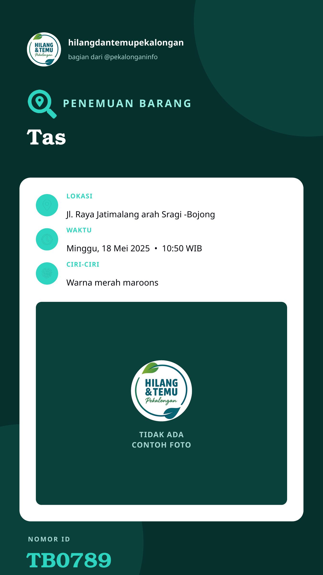 Story 9:16 laporan Tas