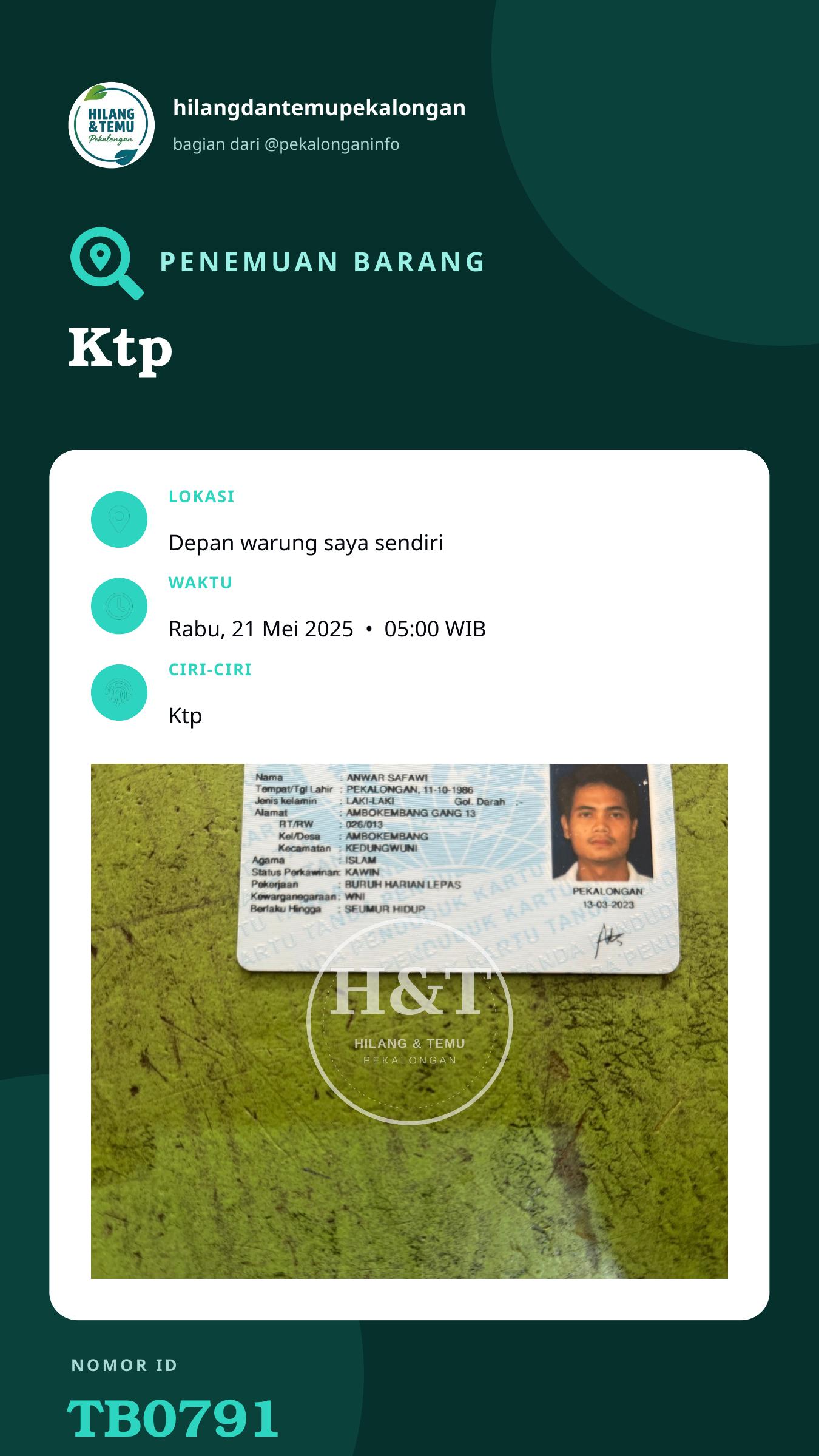 Story 9:16 laporan Ktp