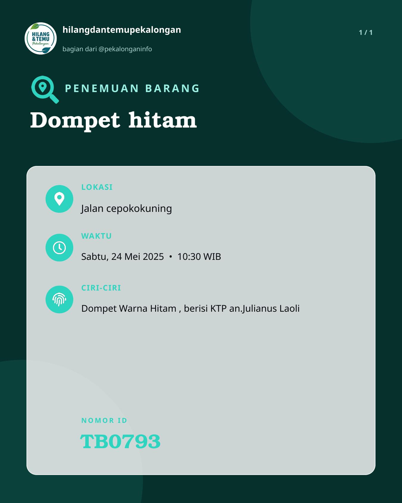 Slide laporan Dompet hitam (TB0793)