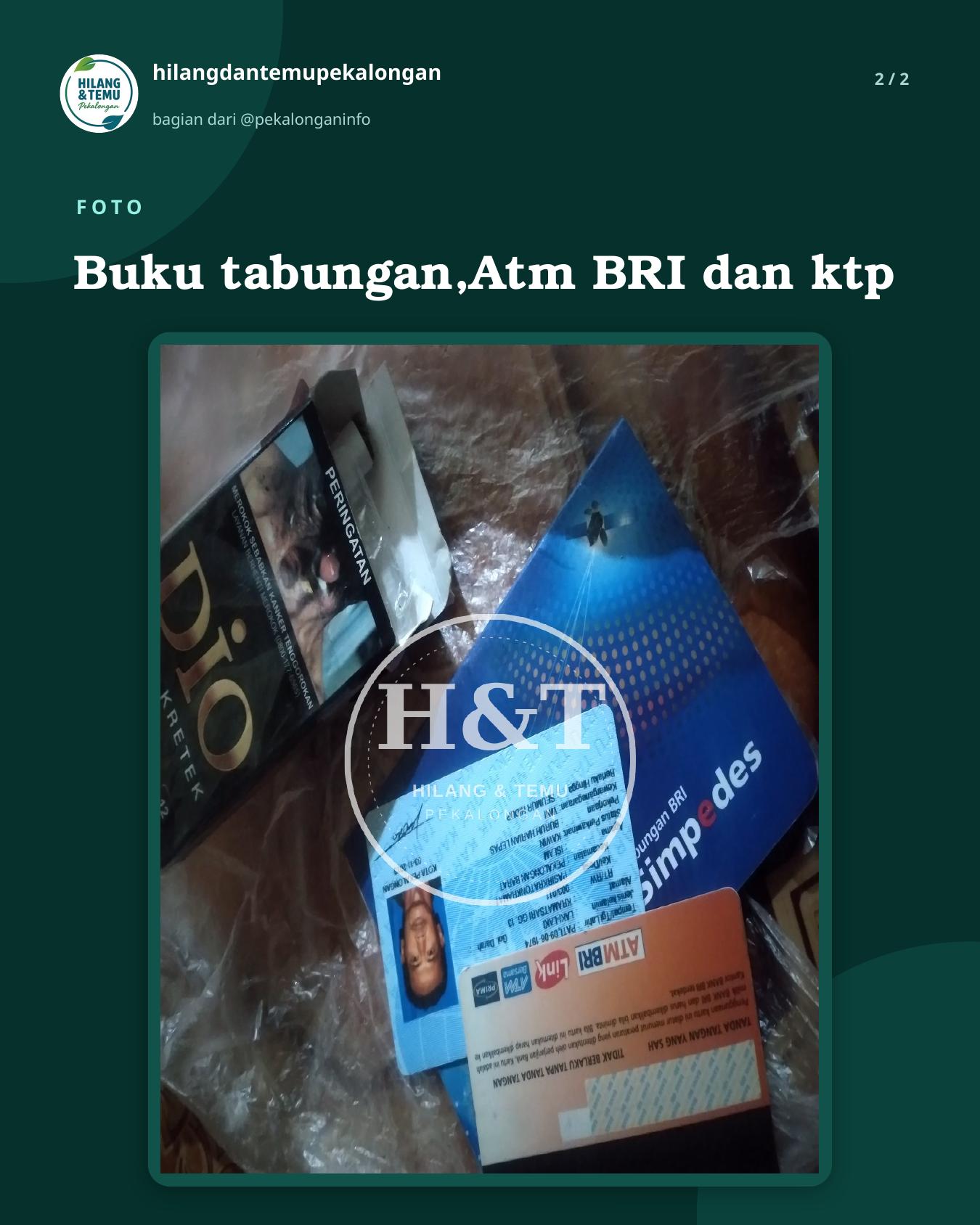 Slide 2 laporan Buku tabungan,Atm BRI dan ktp