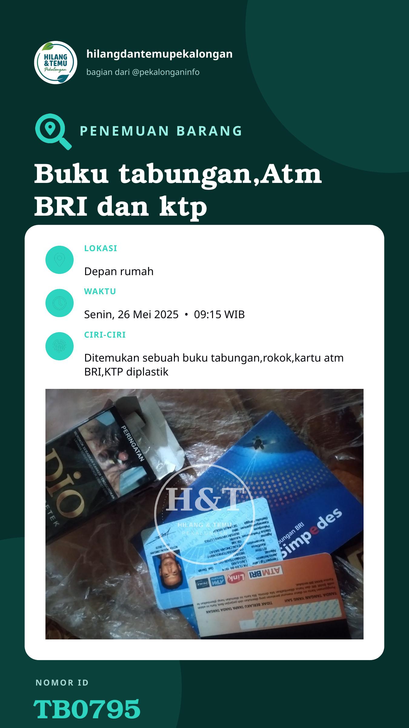 Story 9:16 laporan Buku tabungan,Atm BRI dan ktp