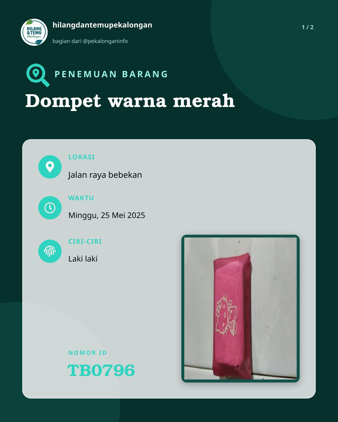 Slide 1 laporan Dompet warna merah