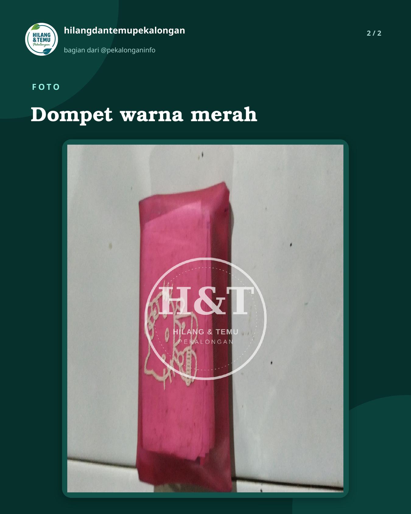 Slide 2 laporan Dompet warna merah