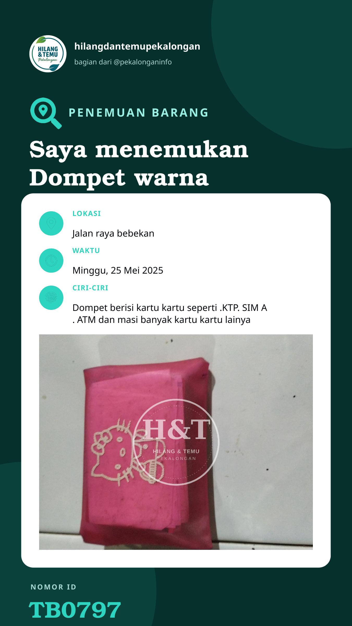 Story 9:16 laporan Saya menemukan Dompet warna merah