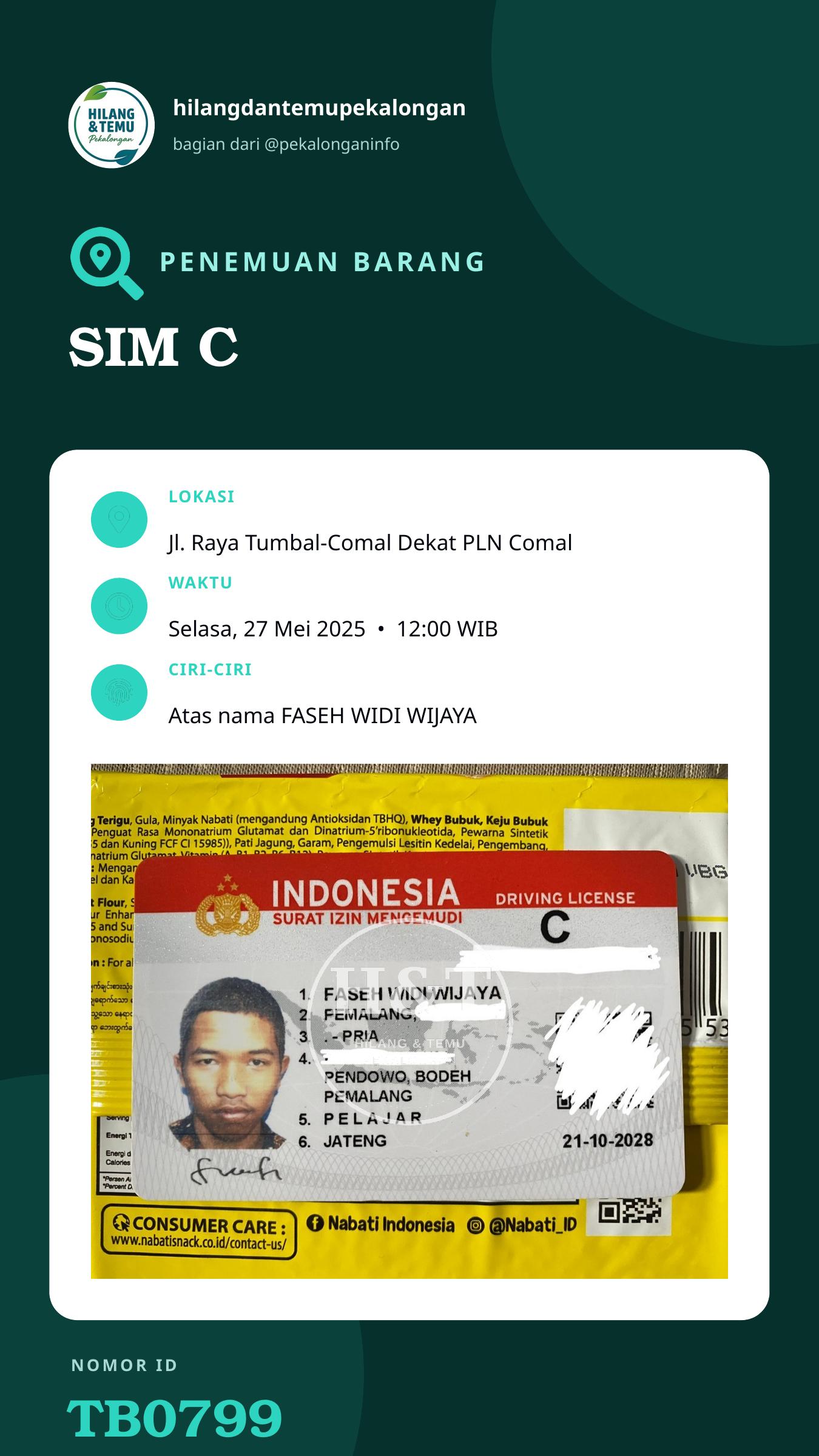Story 9:16 laporan SIM C