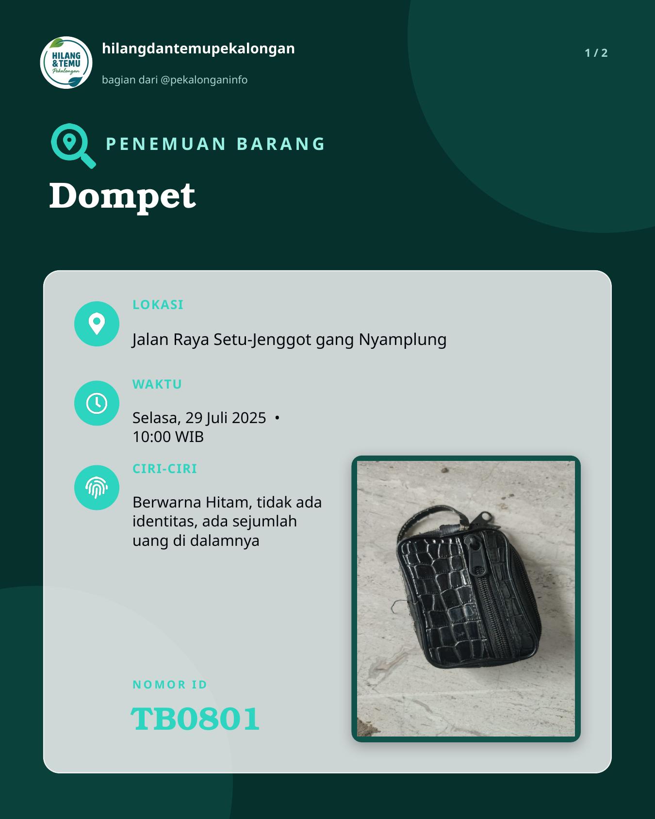 Slide 1 laporan Dompet