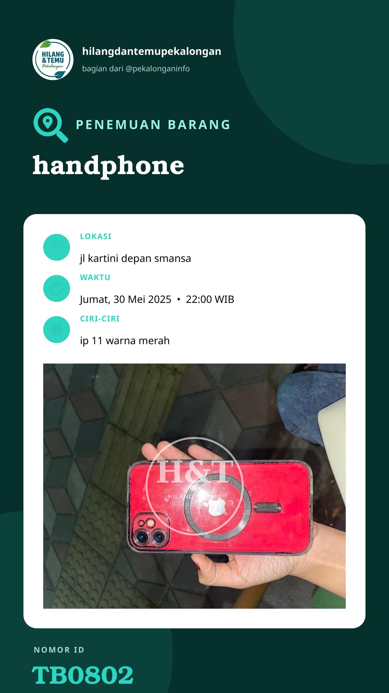 Story 9:16 laporan handphone