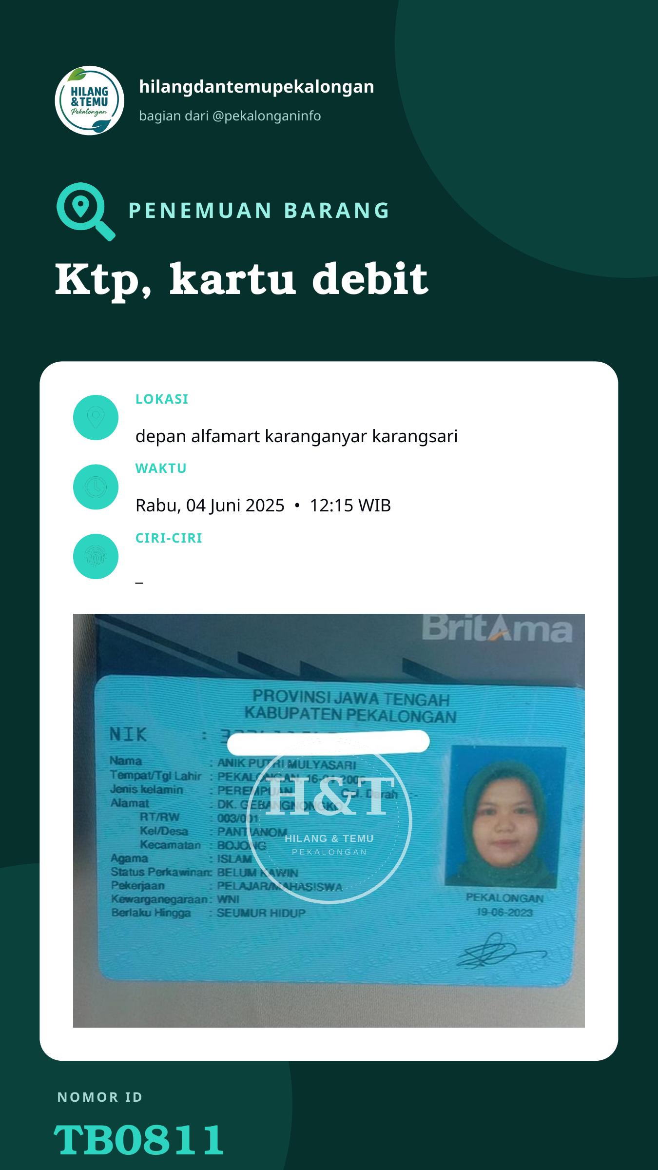 Story 9:16 laporan Ktp, kartu debit